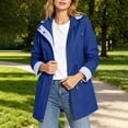thumbnail image 2 of Winter Jackets for Women Plus Size Turndown Collar Long Sleeve Solid Color Waterproof Mesh Lining Windbreaker with Zipper Pockets for Hiking Camping Casual Outdoor Activities, 2 of 10
