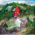 thumbnail image 2 of Bell, Bill 20x20 Black Ornate Wood Framed with Double Matting Museum Art Print Titled - The Red Mill, 2 of 4