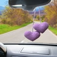 thumbnail image 3 of sunsanly Crocheted Heart Pendant Double Hearts Hanging Decoration Love Heart Pendant String for Car Mirror Curtains Bags Keychains, 3 of 8