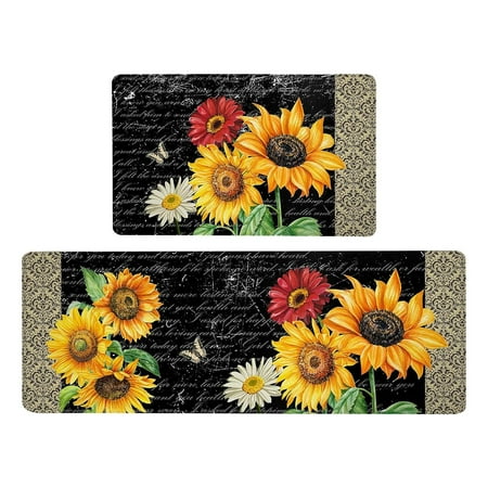 

MARCUVMK Bedroom Rug Sunflower Kitchen Mat Small Fresh Garden Atmosphere Kitchen Floor Mat Entry Door Mat Dirt Foot Mat Living Room Rug Bathroom Decor Fall Decorations for Home