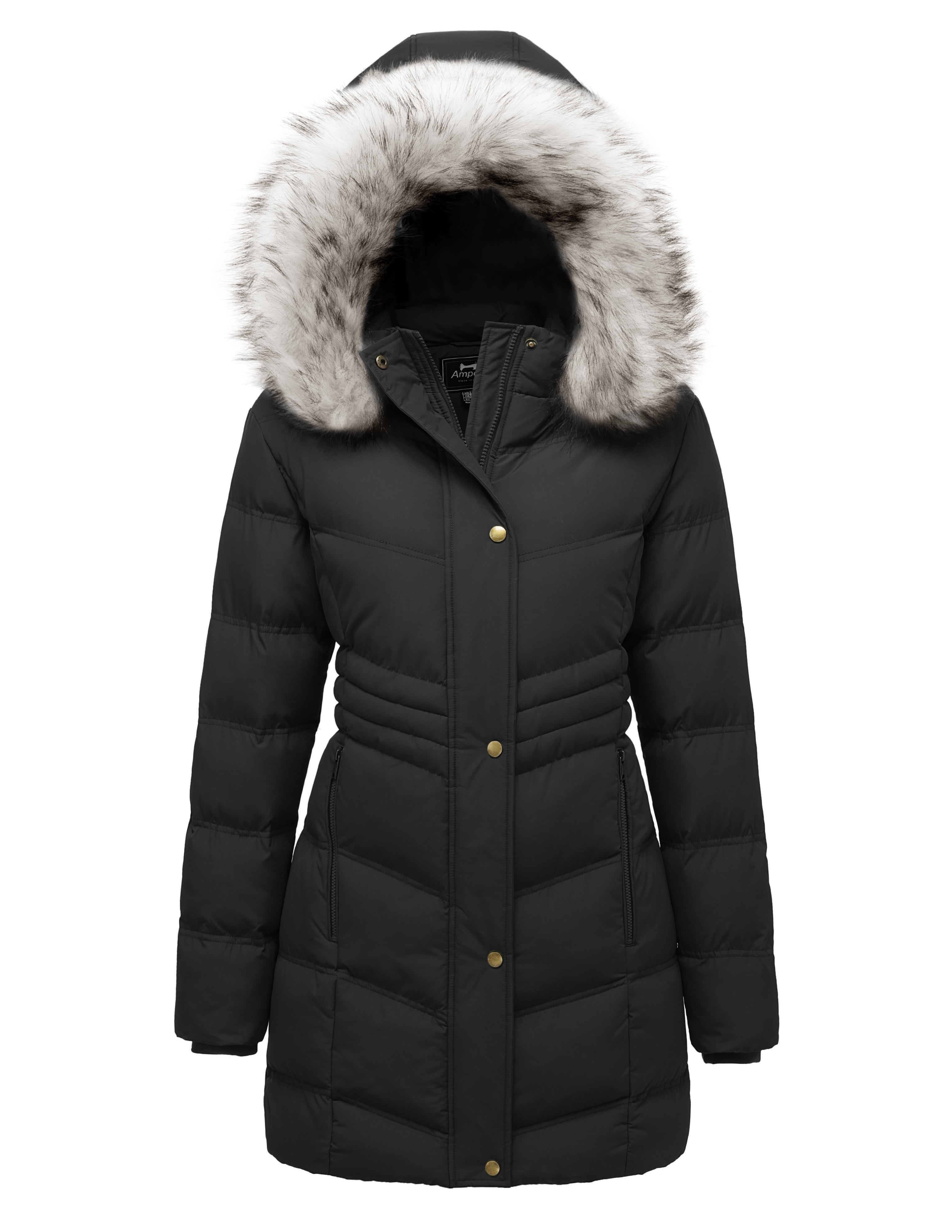 Ampake Women's Snow Thermal Quilted Puffer Jacket Winter Parka Coats ...