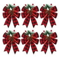 thumbnail image 1 of FOCUSNORM Christmas Tree Toppers Ribbon Bows House Decoration Supplies for Christmas Tree Decorating, 1 of 8