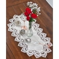 thumbnail image 4 of White European Lace and Antique Jacquard Fabric Table Runner (14" x 27" | 16" x 35"/44"/54" 14"x70"), 4 of 4