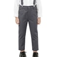 thumbnail image 5 of VeFlora School Uniform Dressy Pants for Boys, Straight Leg Dressy Overalls with Pockets for Teens, Dressy Pants For School Formal Occasions, Back to Shool Cloths(Dark Gray/6-7 Years), 5 of 7