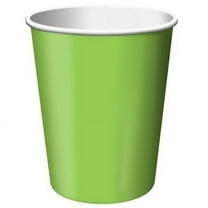 Party Central Hot and Cold Disposable Paper Drinking Party Tumbler Cups - 9oz. - Lime Green - Club