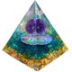 thumbnail image 1 of Pirámide de orgonita, piedras naturales de amatista con chakras, bolas de cristal de orgonita, protección de pirámide, decoración de meditación para poder de Reiki, 5 cm Rojo Verde, 1 of 3