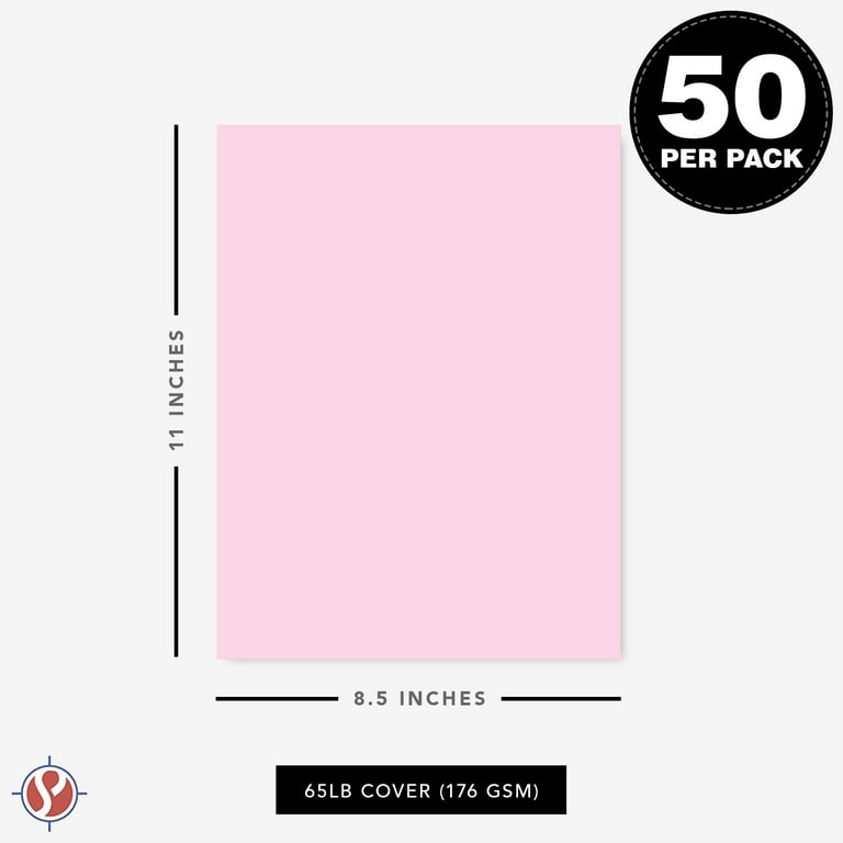 Hot Pink Bright Color Cardstock Paper, 65lb Cover (176gsm), 8.5 x 11, 50  Sheets