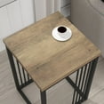 thumbnail image 5 of Side Table, Industrial Bedside End Table for Living Room, Rustic Wood and Metal Nightstand for Bedroom, Oak, 5 of 9