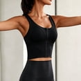thumbnail image 5 of YUANxueke Zip Front Sports Bra for Women Cross Back Active Yoga Sports Bra Workout Supportive Longline Bra, 5 of 5