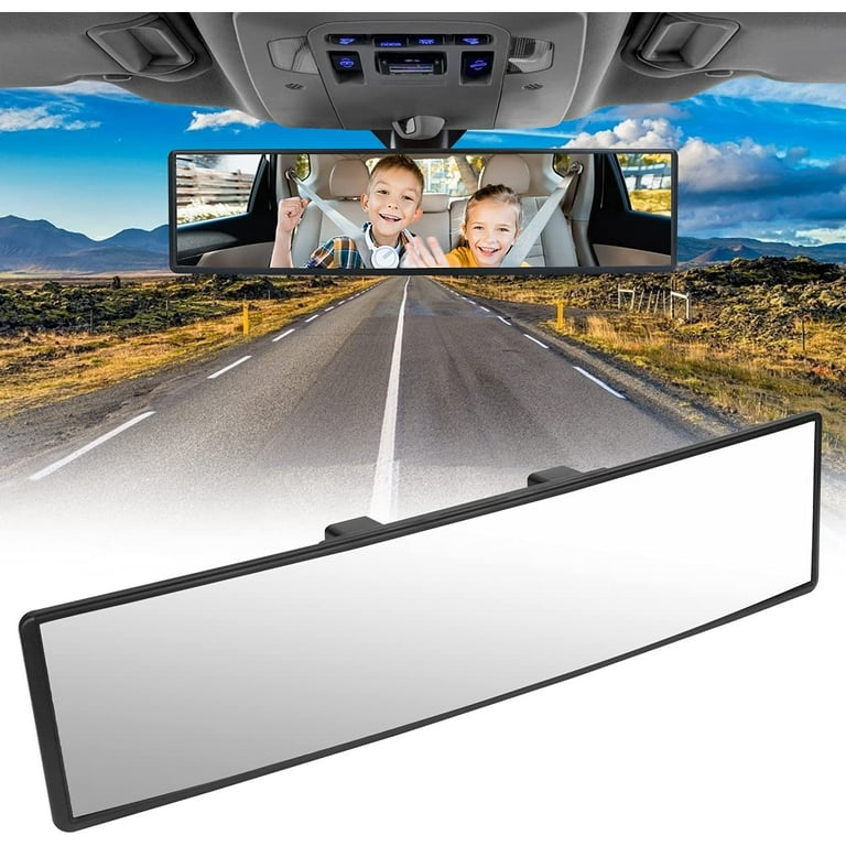 Car rear view mirror, car mirror large vision wide angle panoramic, car  interior mirror replacement, anti-glare rearview mirror universal for car  boat SUV 