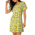 thumbnail image 2 of Disketp Banana para Camisón Corto de Manga Corta para Mujeres, Camisón Cómodo con Escote Redondo, Bonito y Confortable, 2 of 6