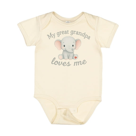 Inktastic My Great Grandpa Loves Me Elephant Boys or Girls Baby Bodysuit
