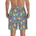 thumbnail image 3 of KLL Fruit Ice Cream Men's Casual Summer Beach Shorts Hawaiian Shorts with Pockets-Large, 3 of 5