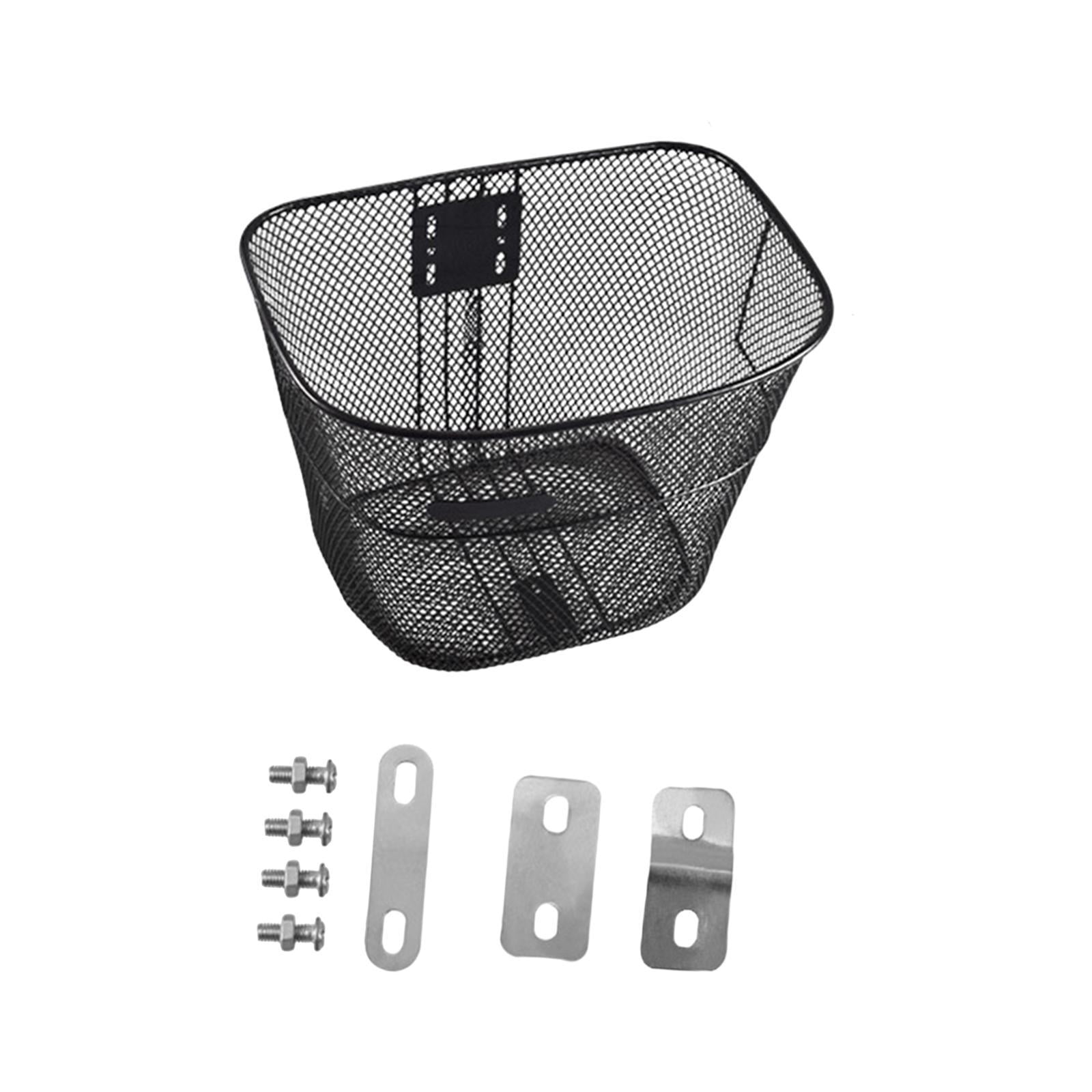 kesoto Basket Storage Container Sturdy Practical Wire Mesh Heavy Duty Sundries Carrying Bike Front Basket for Outdoor Riding 34x26x25 cm