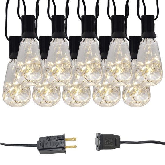 LumaBase Electric Globe String Lights with Fairy Lights - Soft White (Edison)