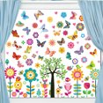 thumbnail image 1 of Decoraciones de ventanas Primavera 9 hojas Pegatinas para ventanas Primavera Pascua Autoadhesivas Mariposas Flores Pájaro Árbol Pegatinas para ventanas Reutilizables para decoración de, 1 of 4