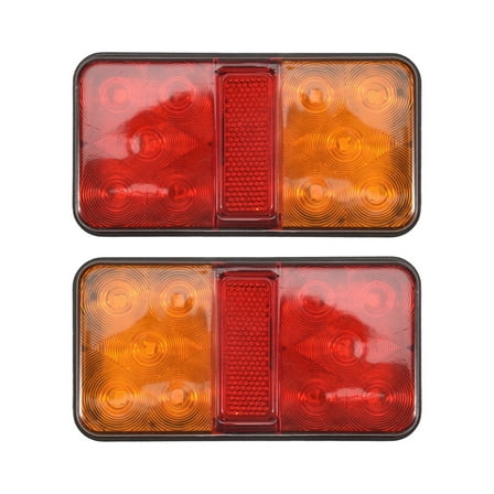 2Pcs 12V 10LED Waterproof Truck Trailer Truck Tail Light Car Turn Signal Brake Rear Stop Lamp Boat RV Indicator