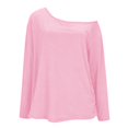thumbnail image 5 of Womens Off Shoulder Tops 2026 Trendy Sexy Long Sleeve Shirt Dressy Casual Loose Fit Tunic Blouses Boat Neck Basic Tee, 5 of 5