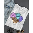 thumbnail image 3 of Three Flavors Of Ice Cream T-Shirt Women -Image by Shutterstock, Female x-Large, 3 of 4