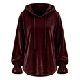 thumbnail image 4 of Velour Hoodies for Women, Oversized Hoodie, Fall Outfits, Winter Jackets, Travel Hoodie, Casual Pullover Tops, Pullover Sweatshirt, Warm Sweaters, 4 of 4
