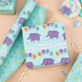 thumbnail image 7 of HOMERAL Baby Shower Wrapping Paper Roll - 17Inch x 33Feet - Cute Reversible Welcome Baby Boy Green Elephant Theme Newborn Gift Wrap Christening Paper for New Mommy Baby Shower, Birthday, Celebration, 7 of 7