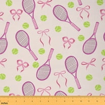 Castle Fairy Kawaii Bowknot Girl Fabric by the Yard 5 Yards,Sport Tennis Fabric for Sewing,Ball Game Home Decor Fabric by the Yard,Microfiber Bedroom Decor