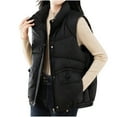 thumbnail image 2 of AUNVITO Women's Lightweight Down Vest Slim Fit Stand Collar Sleeveless Zipper Pockets Casual Modern, 2 of 9