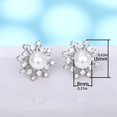 thumbnail image 2 of Ladies Small Fresh Pearl Zircon Snowflake Earrings Fashion Temperament Jewelry, 2 of 6