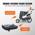 thumbnail image 6 of VEVOR Dog Bike Trailer, Supports up to 100 lbs, 2-in-1 Pet Stroller Cart Bicycle Carrier, Easy Folding Cart Frame with Quick Release Wheels, Universal Bicycle Coupler, Reflectors, Flag, Black/Gray, 6 of 9
