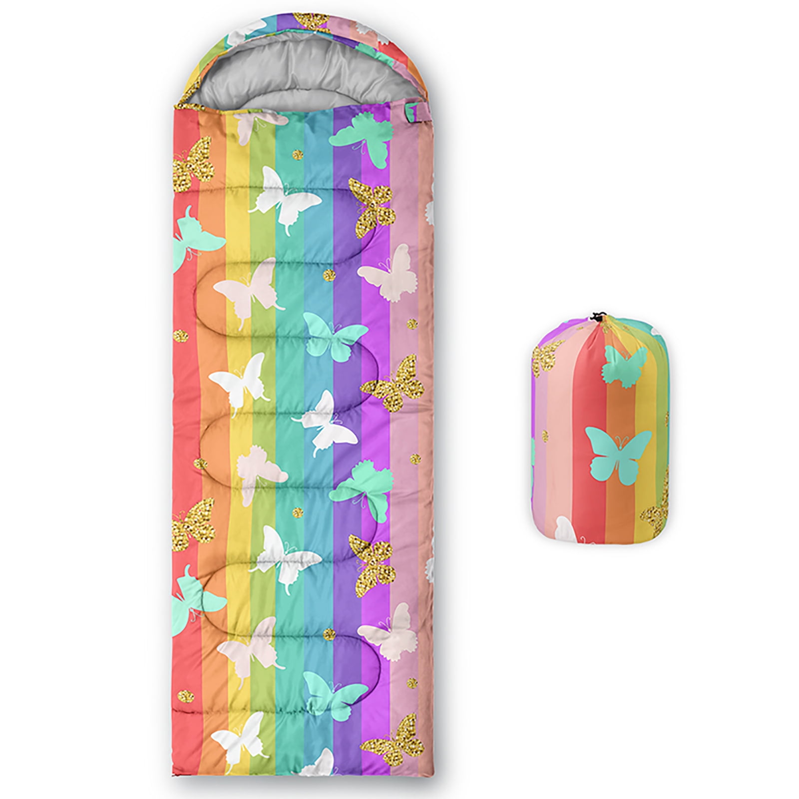 Hosima camping sleeping bag,Butterfly Series Rainbow Sleeping Bag