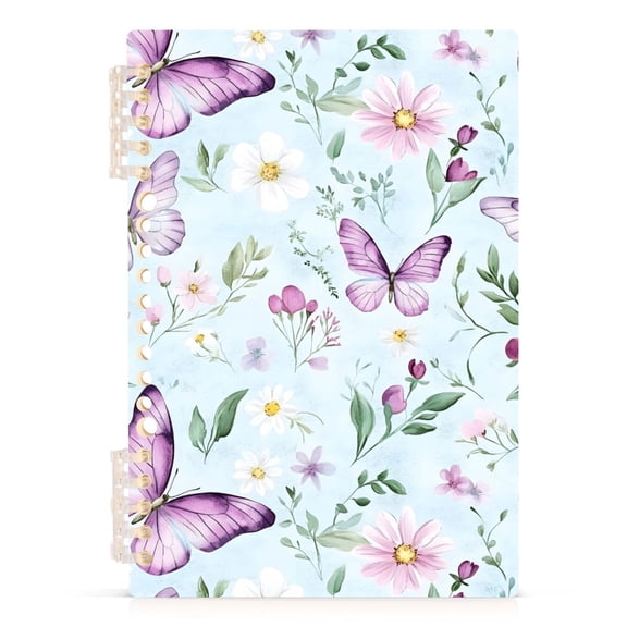 joogoo A5 Spiral Journal Notebook Butteries Summer Flower College Ruled Notebooks 8.3" x 5.7" 1 PC