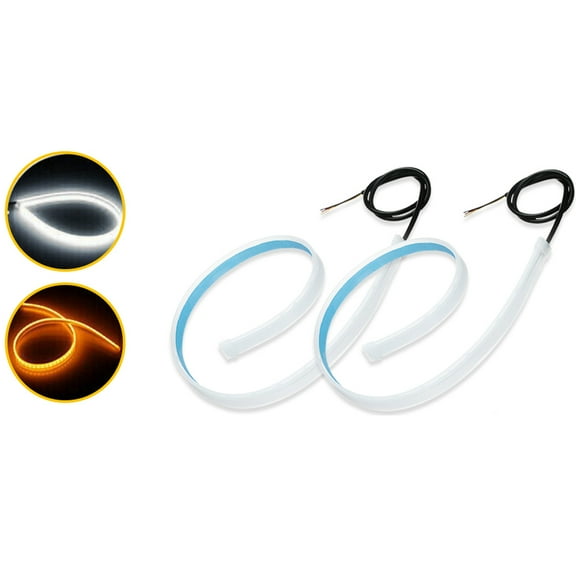 60cm Universal Flexible LED Daytime Running Lights Turn Signal Strips for Headlight