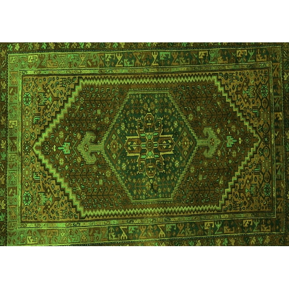 Ahgly Company Indoor Rectangle Persian Green Traditional Area Rugs, 2' x 4'