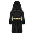 thumbnail image 2 of TiaoBug Kids Boys Boxing Halloween Costume Metallic Long Sleeve Hooded Robe Boxer Cloak with Belt Black 6, 2 of 7