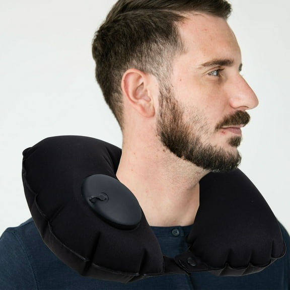 Uonlytech Inflatable Neck Pillow Airplane Sleeping Support 1Pack for Travel