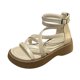 thumbnail image 3 of Sandalias de moda Yinane PU con cremallera en la espalda beige 35, 3 of 8