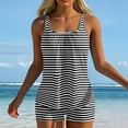 thumbnail image 2 of Tankini Swimsuits for Women Summer Striped Tummy Control Two Piece Bathing Suits Tank Tops with Swim Shorts Swimwear, XL, 2 of 6