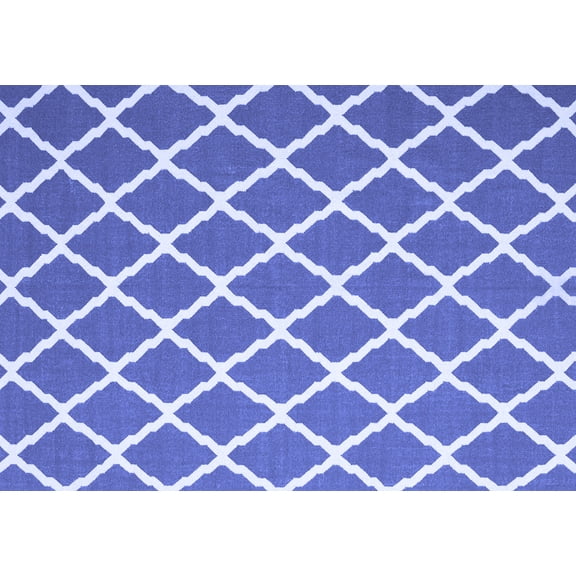 Ahgly Company Indoor Rectangle Trellis Blue Modern Area Rugs, 5' x 7'
