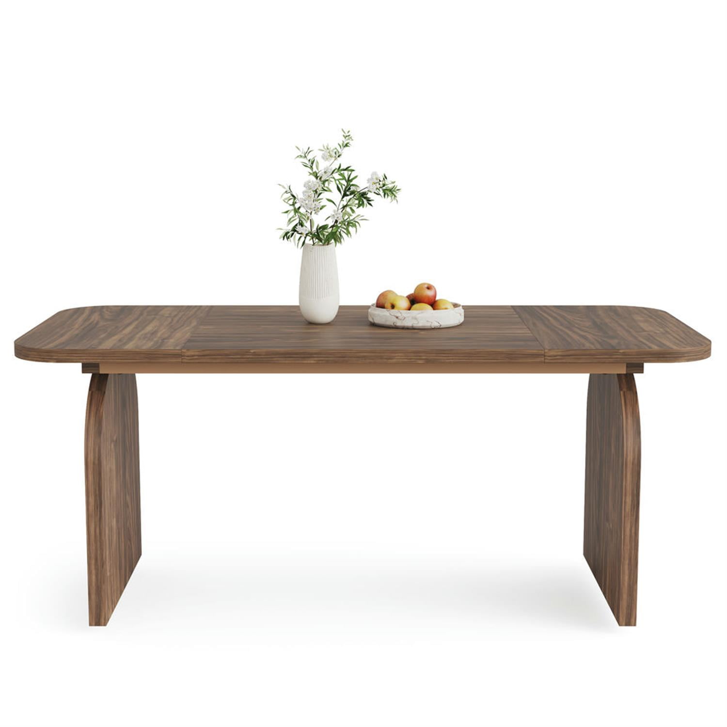 Demi Bonn 63" Wood Executive Computer Desk, Modern Duty Study Writing Gaming Table for Home Office, Rectangle Workstation, Brown