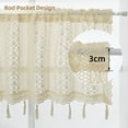 thumbnail image 6 of ZHH Handmade Crochet Cafe Curtains Hollow Window Tassels Kitchen Sheer Curtains Windows Doors Beige 23" x 59" 1 Panel, 6 of 7