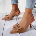 thumbnail image 2 of Correas de Tacón para Tacones Altos de Satén Punteado Pie Slingbacks, Tacones Altos de las Mujeres Abrir la Espalda Color Sólido, 2 of 6