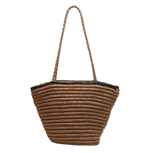 Bolso de hombro grande de paja para mujer, bolso de mano para playa, bolso de mano para verano