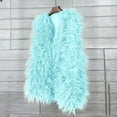 thumbnail image 2 of larppty Women's Sleeveless Faux Fur Open Front Vest Warm Cardigan Coat Soft Waistcoat Jacket Outwear (Light Blue, S), 2 of 5