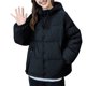 thumbnail image 2 of Chaquetas y abrigos casuales de manga larga con capucha para mujer, chaqueta acolchada de invierno de color liso con capucha y cremallera y bolsillo, blusa de poliéster para mujer., 2 of 6