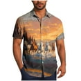 thumbnail image 1 of Mens Casual Manga Corta Botón Abajo Camisas Turndown Cuello Blusa de Impresión, Poliéster Ligero Top de la Moda para el Verano Al Aire Libre Y el Uso Diario, 1 of 6