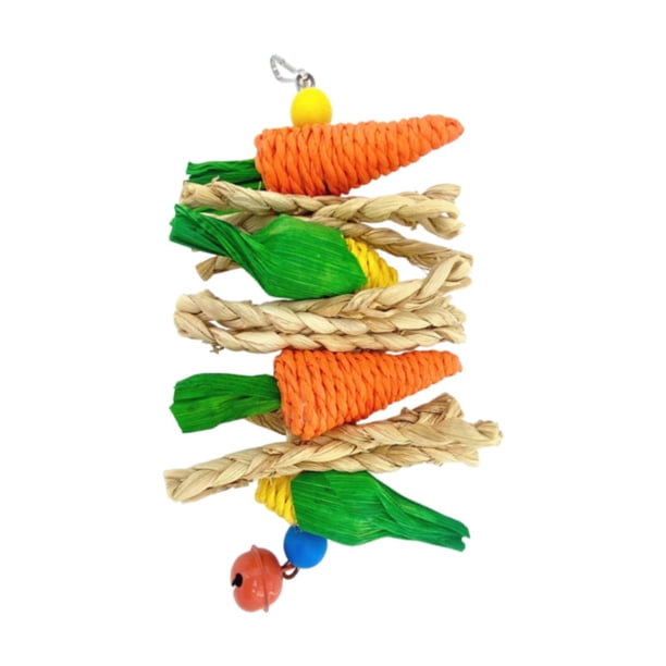 Parrot Chewing Juguete Accesorio de jaula Practicando un juguete de mordedura de pájaros colgantes únicos para conures Cockatoos Hamster Chinchilla 24x10 cm