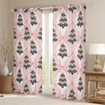 thumbnail image 2 of Manfei Pink Green Xmas Tree Black Out Curtains, Cartoon Christmas Buffalo Curtains Pack of 2 (42x63 Each), Teen Kid Child Bedroom Curtains, Window Curtains Bedroom Decor, 2 of 6