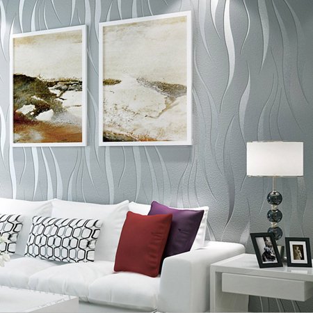 Simple And Stylish Atmospheric Wave Stripe Television Film Background Wallpaper Modern Living Room Sofa Non Woven Wallpaper Walmart Canada