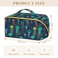 thumbnail image 4 of FORMRS Makeup Bag Travel Cosmetic Organizer for Women Fold Flat Zipper Pouch with Handle, Green Jellyfish Pattern, 4 of 8