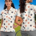thumbnail image 4 of Binienty Cute Dog Paws His and Hers Matching Outfits Classic Fit Zip Up Collar Shirts Workout Tops for Women and Men Athletic Short Sleeve Athletic Tops for Workout Sports, 4 of 7